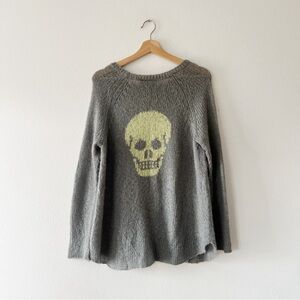 WOODEN SHIPS | Skull Back Graphic Oversize Mohair Loose Knit Sweater | XS